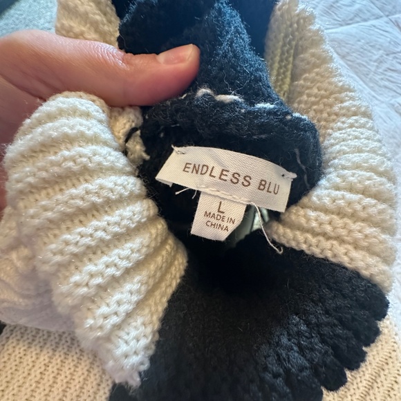 Endless Blu Black & White Striped Sweater - Picture 3 of 6